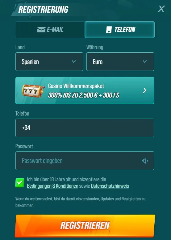 Golisimo Casino registr